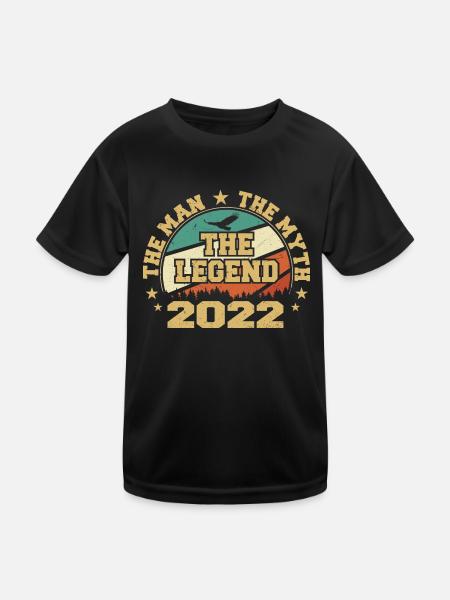 2022 Geburtstag geboren im Jahr 2022 Retro Vintage - Kinder Funktions-T-Shirt - Schwarz - Vorne