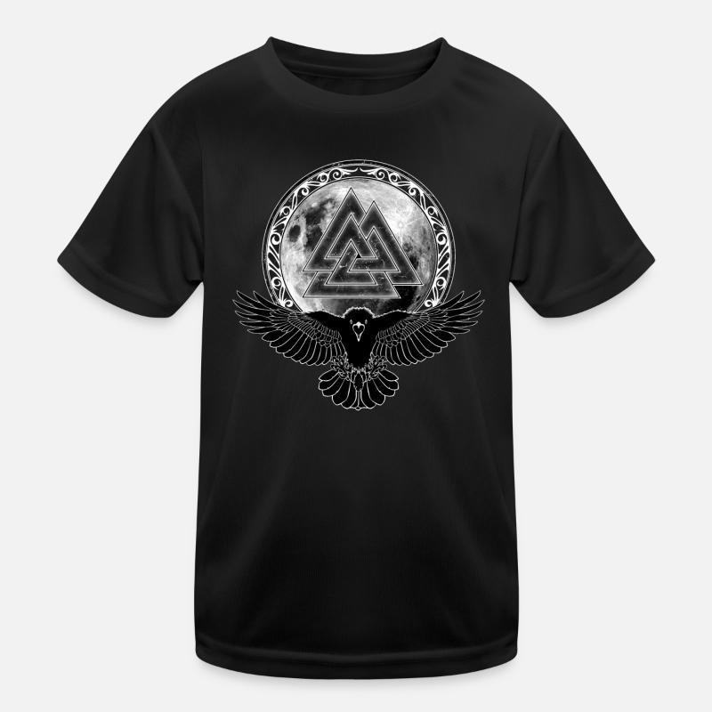 Raven Valknut Full Moon Kids Functional T-Shirt
