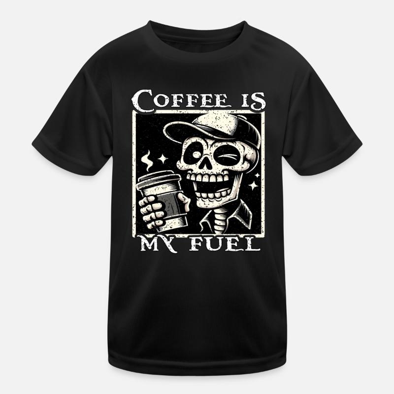 LE CAFÉ EST MON CARBURANT - SKELETON T-shirt sport Enfant