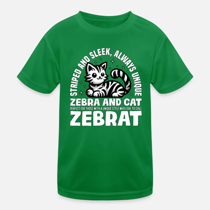 GESTREIFT UND SCHLANK IMMER EINZIGARTIG - ZEBRA UND CAT Kinder Funktions-T-Shirt
