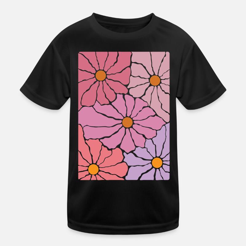 Boho Flora Blumen Kinder Funktions-T-Shirt