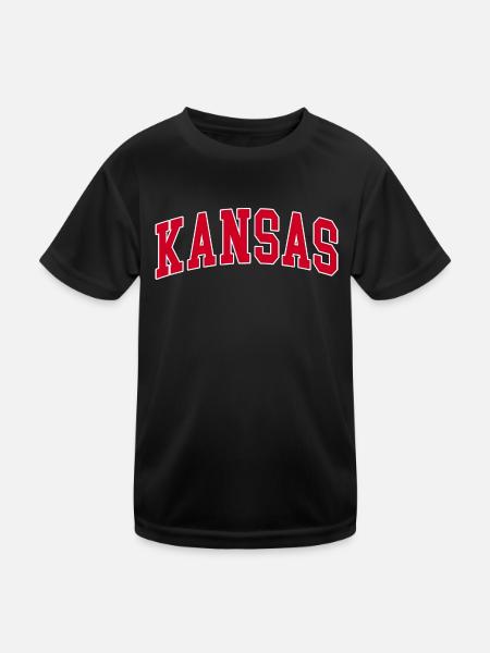 Kansas red white - Kids Functional T-Shirt - black - Front