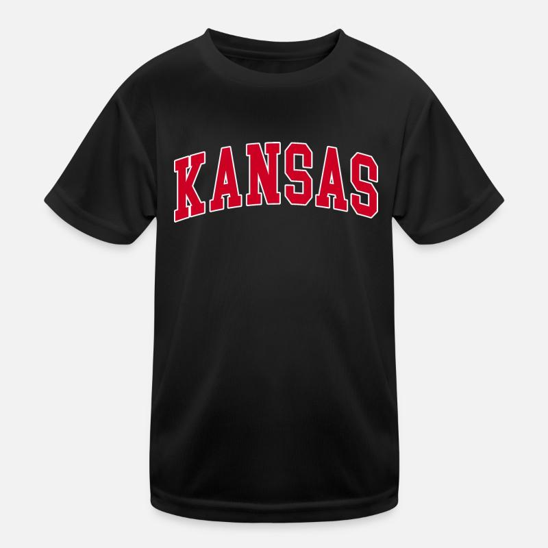 Kansas red white Kids Functional T-Shirt