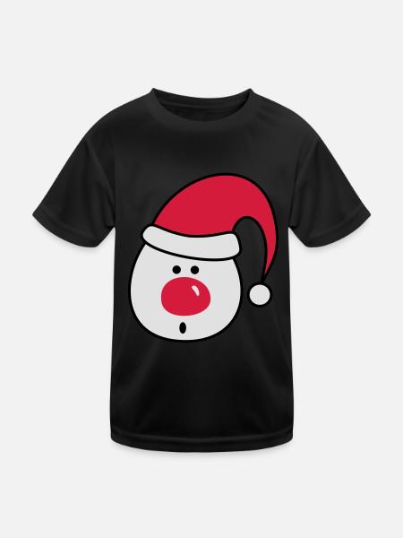 Nikolaus - Kinder Funktions-T-Shirt - Schwarz - Vorne