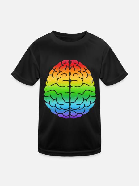 Rainbow Brain - feiern Neurodiversität - Kinder Funktions-T-Shirt - Schwarz