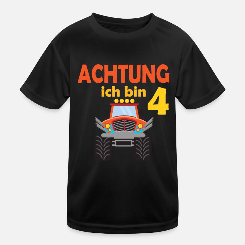 4. Geburtstag Achtung ich bin 4 Kinder Funktions-T-Shirt
