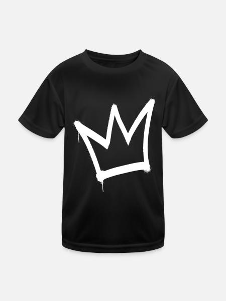 Roi de la couronne graffiti - T-shirt sport Enfant - noir - Devant