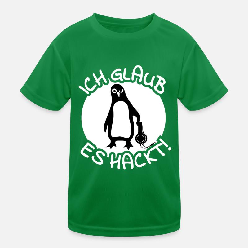 Pinguin Hacker Kinder Funktions-T-Shirt