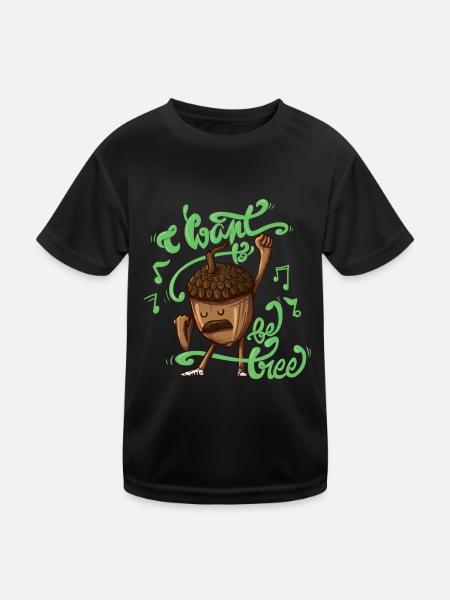 Baum sein - Kinder Funktions-T-Shirt - Schwarz - Vorne