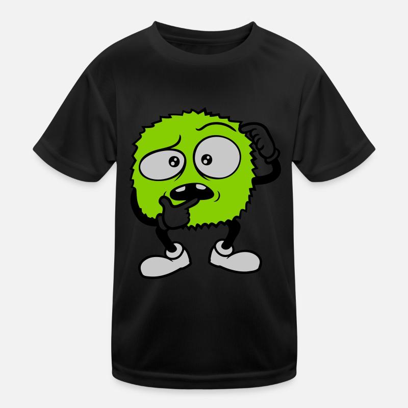 Comic skeptical face monster Kids Functional T-Shirt