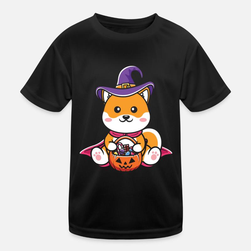 Halloween Hund Kürbis Kinder Funktions-T-Shirt