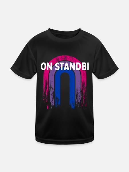 On StandBi Bisexual Funny Bi Humor LGBTQ Pride - Kids Functional T-Shirt - black - Front