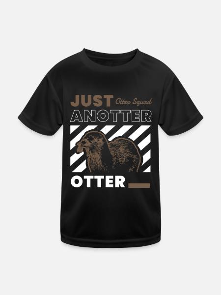Anotter Otter Ironic Cute Sea Otter Wild Animal - Kids Functional T-Shirt - black - Front