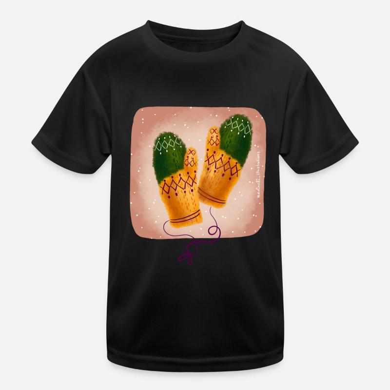 gestrickte Handschuhe Kinder Funktions-T-Shirt