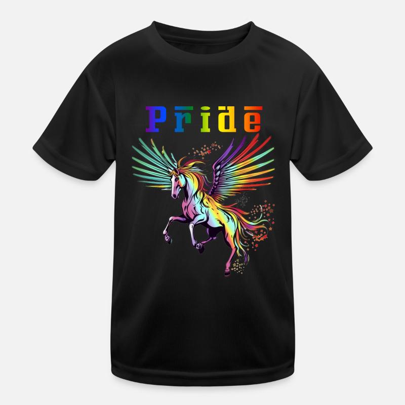 Ride with Pride Majestic Rainbow Pegasus Kids Functional T-Shirt