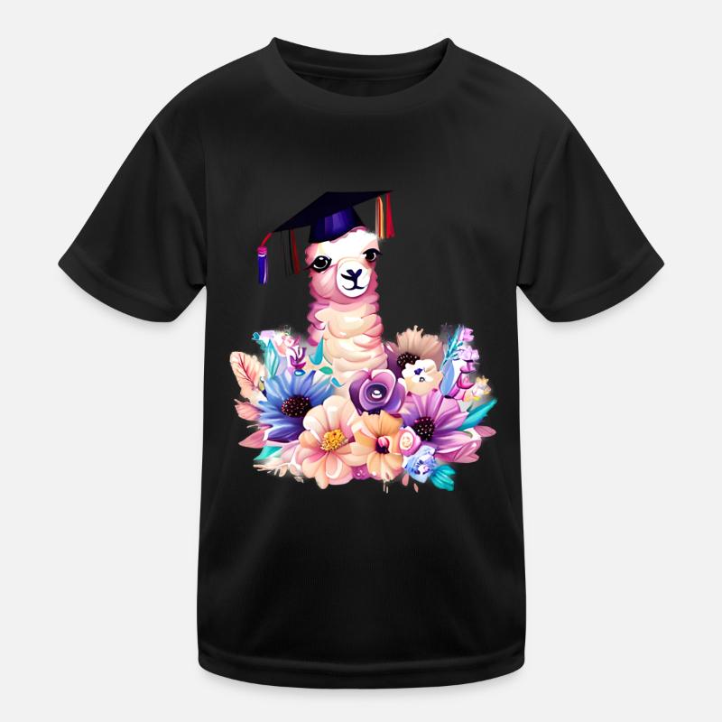 Bachelor Schulabschluss Alpaka Studium Absolvent Kinder Funktions-T-Shirt