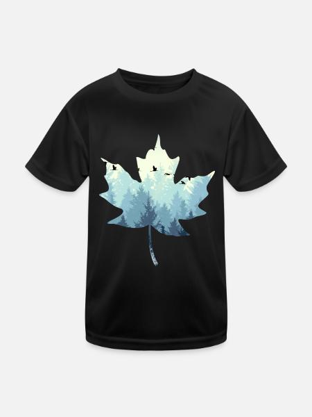 Leaf landscape - Kids Functional T-Shirt - black - Front