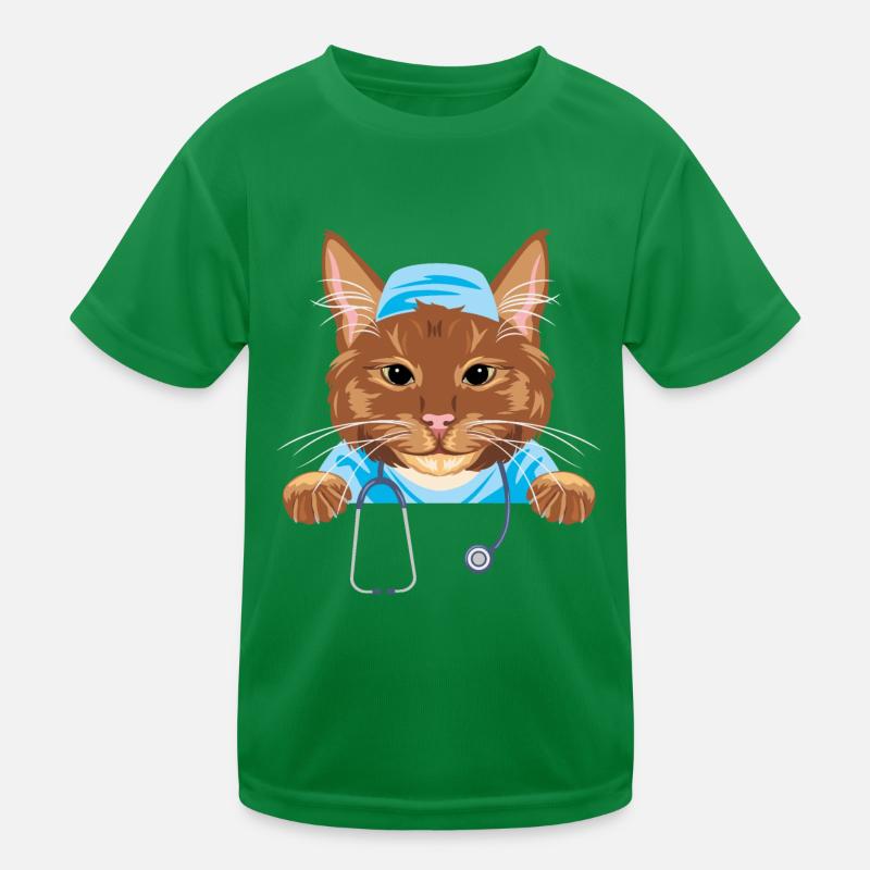 Mignon chat roux docteur T-shirt sport Enfant