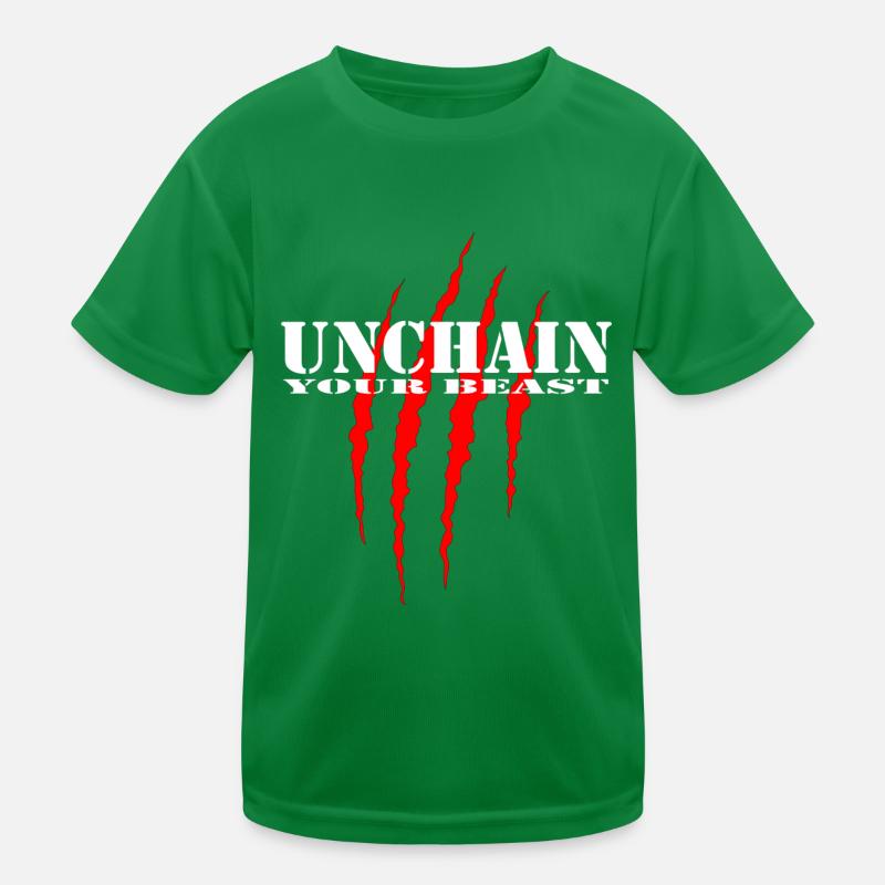UNCHAIN YOUR BEAST 2 red Kinder Funktions-T-Shirt