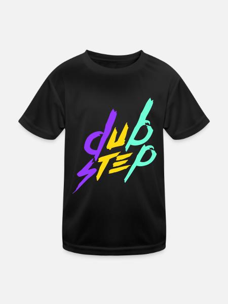 Dub Step Techno Musique Party Club Texte Lettrage - T-shirt sport Enfant - noir - Devant