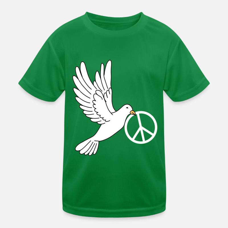 Friedenstaube mit Peacezeichen Kinder Funktions-T-Shirt