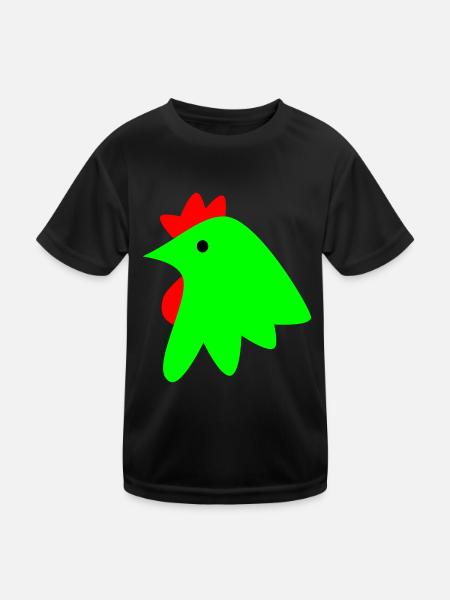Hahn - Kinder Funktions-T-Shirt - Schwarz - Vorne