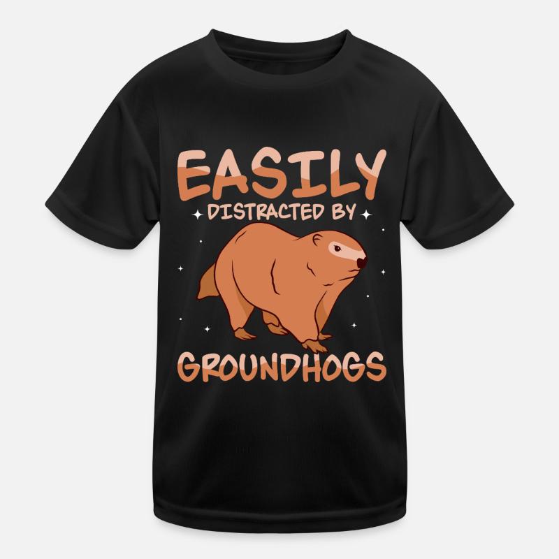 Facilement distrait par les marmottes rongeurs T-shirt sport Enfant