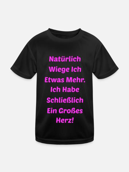 Herz Liebe Humor Gewicht - Kinder Funktions-T-Shirt - Schwarz - Vorne