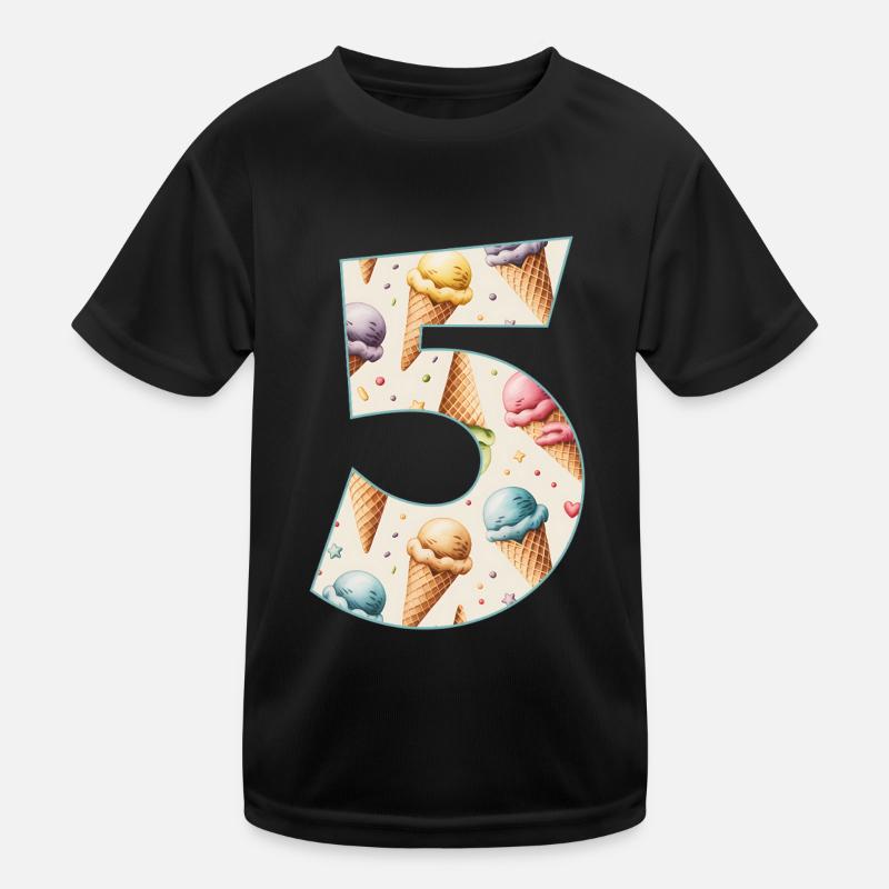 GLACE NUMÉRO 5 ANS CRÈME GLACÉE 5E ANNIVERSAIRE T-shirt sport Enfant