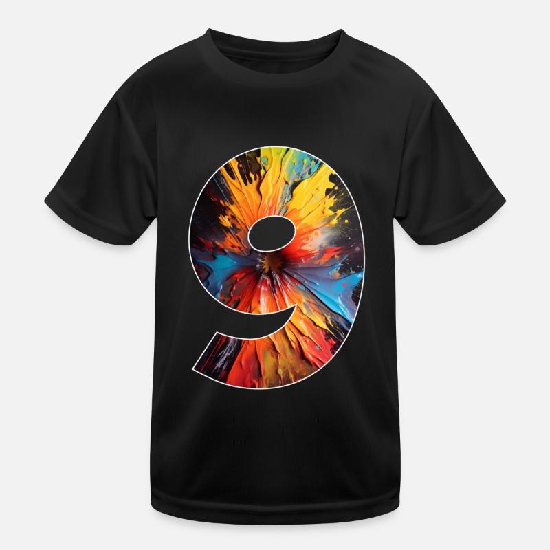 NUMBER 9 YEARS 9TH BIRTHDAY Kids Functional T-Shirt