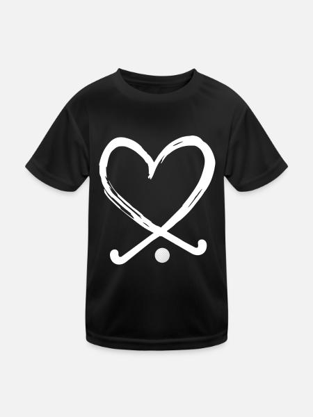 feldhockey hockey fieldhockey - Kinder Funktions-T-Shirt - Schwarz - Vorne