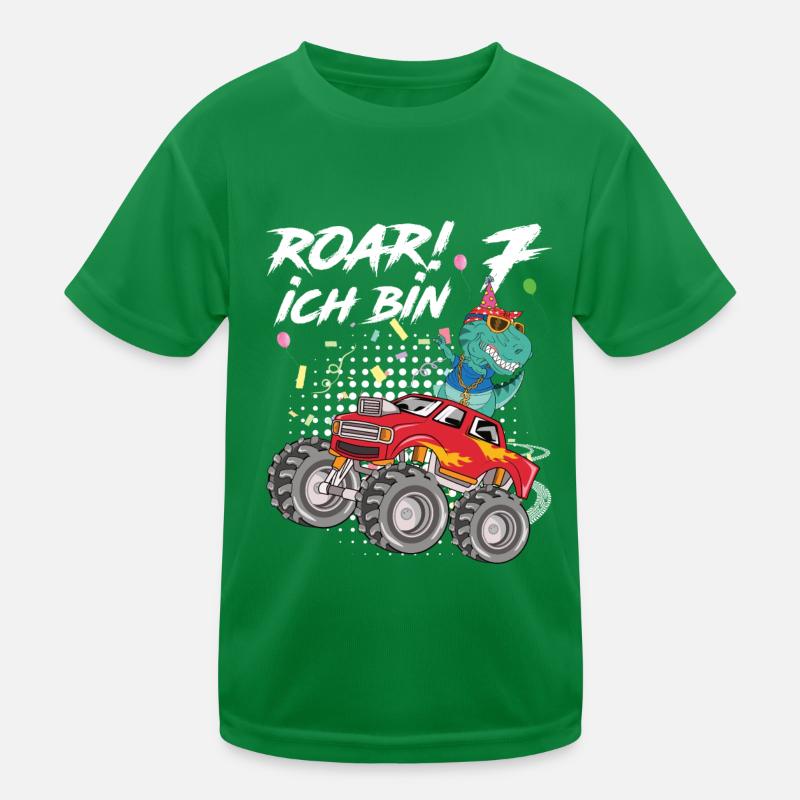 7. Geburtstag Kindergeburtstag Roar Ich Bin 7 Kinder Funktions-T-Shirt