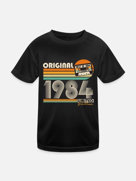 Original Jahrgang 1984 Retro Vintage Geburtstag - Kinder Funktions-T-Shirt - Schwarz
