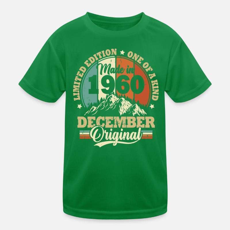 Geburtstagsgeschenk Dezember 1960 Vintage Retro Kinder Funktions-T-Shirt