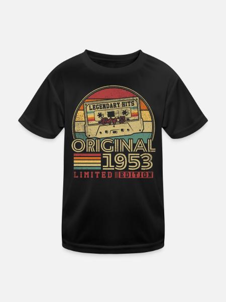 Original 1953 Vintage Birthday Gift 1953 - Kids Functional T-Shirt - black - Front