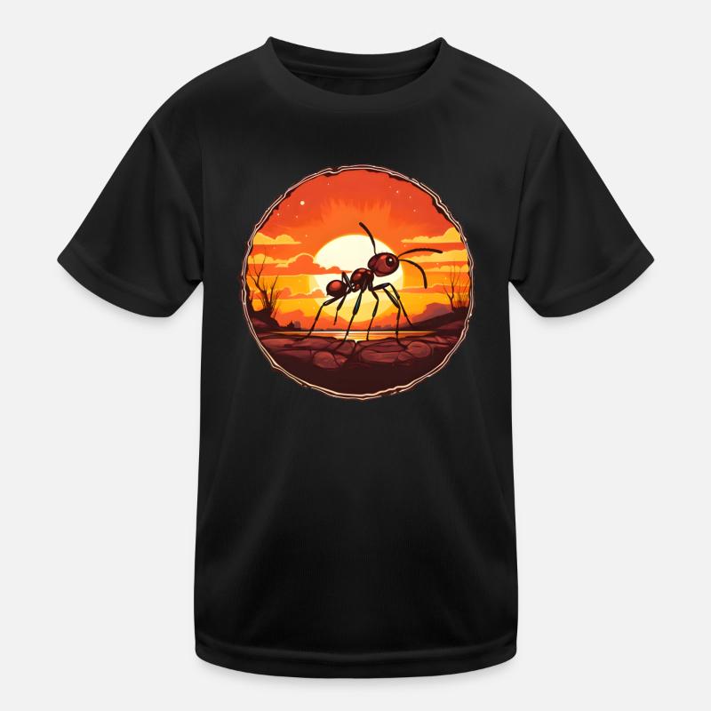 Petite fourmi Coucher de soleil Terre Soleil T-shirt sport Enfant