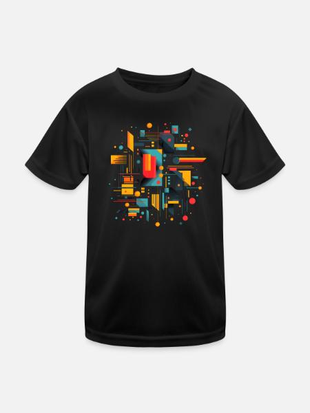 Figures Math Shapes Circle Rectangle Geometry - Kids Functional T-Shirt - black - Front
