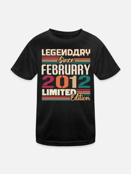 February 2012 Birthday Present February 2002 - Kids Functional T-Shirt - black - Front