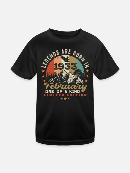 Né en février 1933 anniversaire blague rétro 1933 - T-shirt sport Enfant - noir - Devant