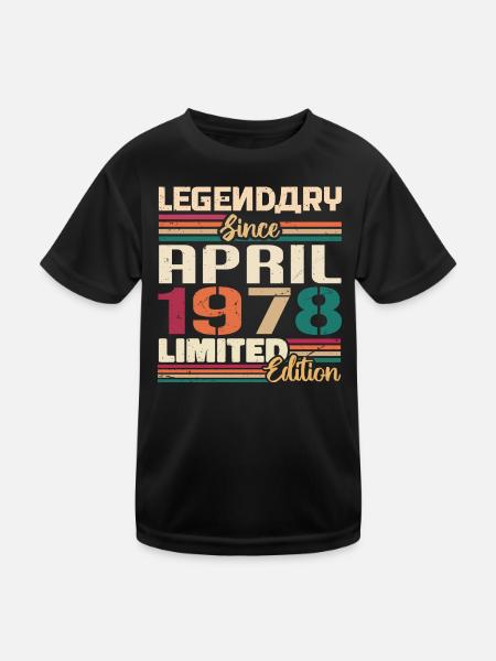 Les légendes sont nées en avril 1978 - 1978 - T-shirt sport Enfant - noir - Devant