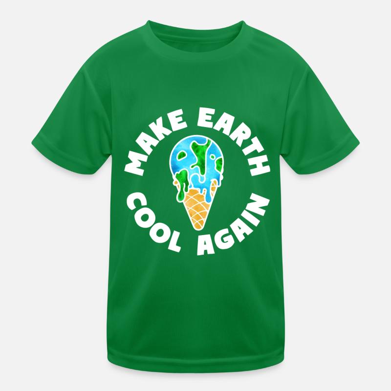 Schmelzende Erde Eiscreme Make Earth Cool Again Kinder Funktions-T-Shirt