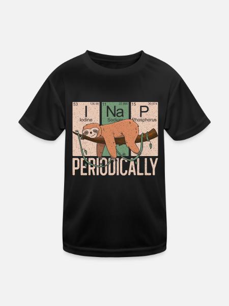 Funny Sloth Chemistry - Je fais une sieste périodique - T-shirt sport Enfant - noir - Devant
