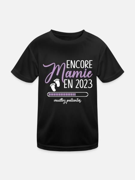 Encore Mamie 2023 Cadeau Future Grand Mère - T-shirt sport Enfant - noir - Devant