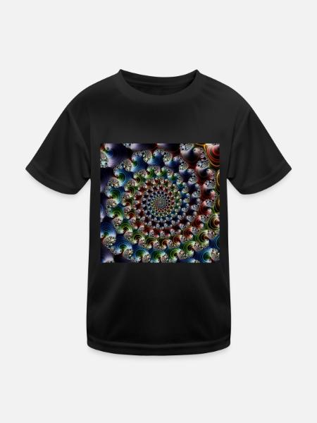 Fraktal #38 - Kinder Funktions-T-Shirt - Schwarz