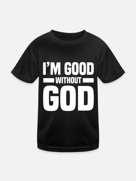 Proverbes de l’athéisme | Idées cadeaux pour les athées de la foi - T-shirt sport Enfant - noir - Devant