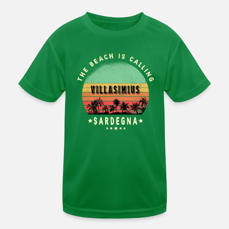 Villasimius Sardinia Italy beach design Kids Functional T-Shirt