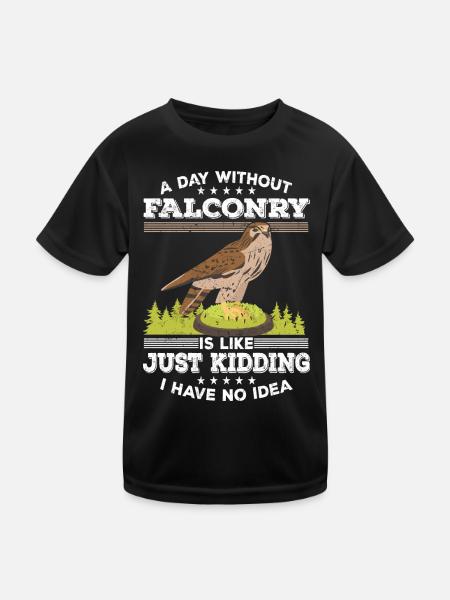 Fauconnerie | Fauconnerie Fauconnerie Animaux Idée cadeau - T-shirt sport Enfant - noir - Devant