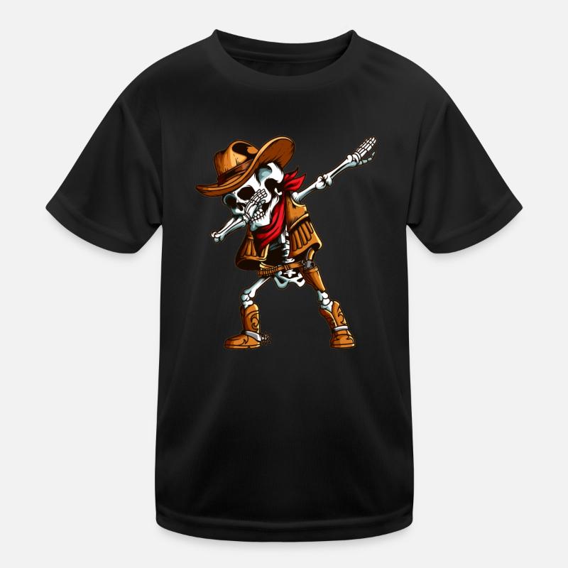 Halloween Cowboy Skeleton Dab Dabbing Costume T-shirt sport Enfant