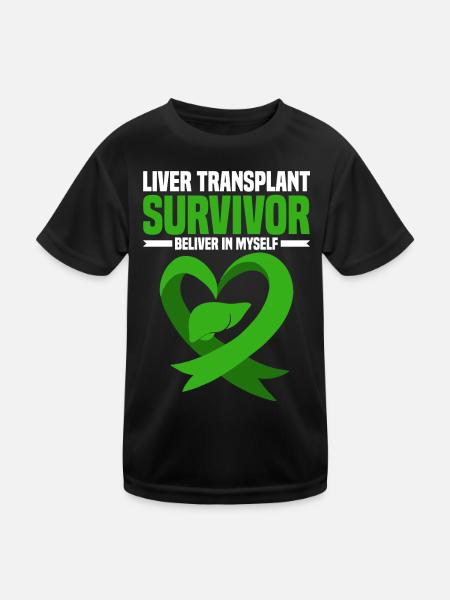Lebertransplantation - Kinder Funktions-T-Shirt - Schwarz - Vorne