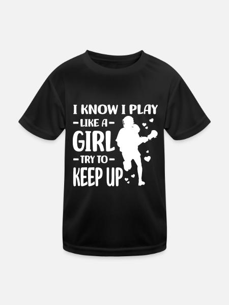 | des joueurs de crosse Cadeaux d’équipe de crosse sportive - T-shirt sport Enfant - noir - Devant